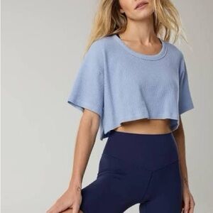 Offline by Aerie Wow! Waffle Scoop T-Shirt, Light Blue, Size S